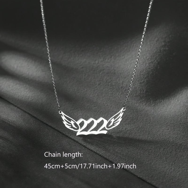 Personalized Wing Pendant Necklace, Customizable with 3 Numbers
